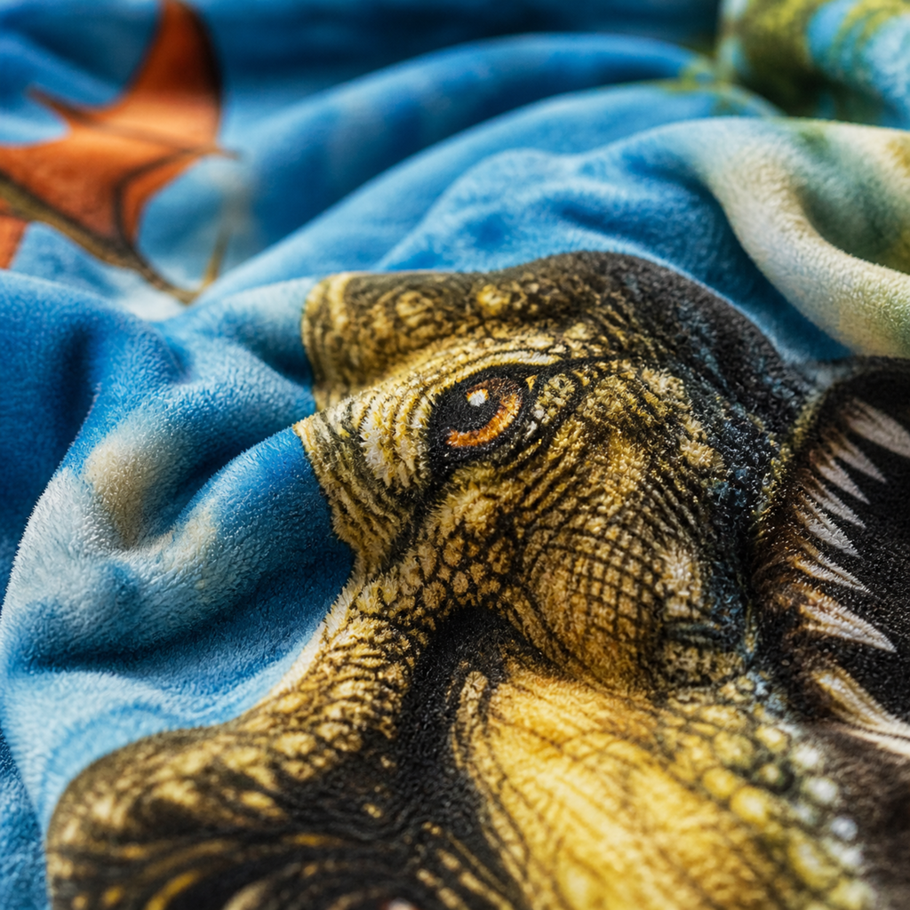 Personalized Dinosaur Blanket – Turn Your Child Into a T-Rex Rider (Custom Photo Gift)
