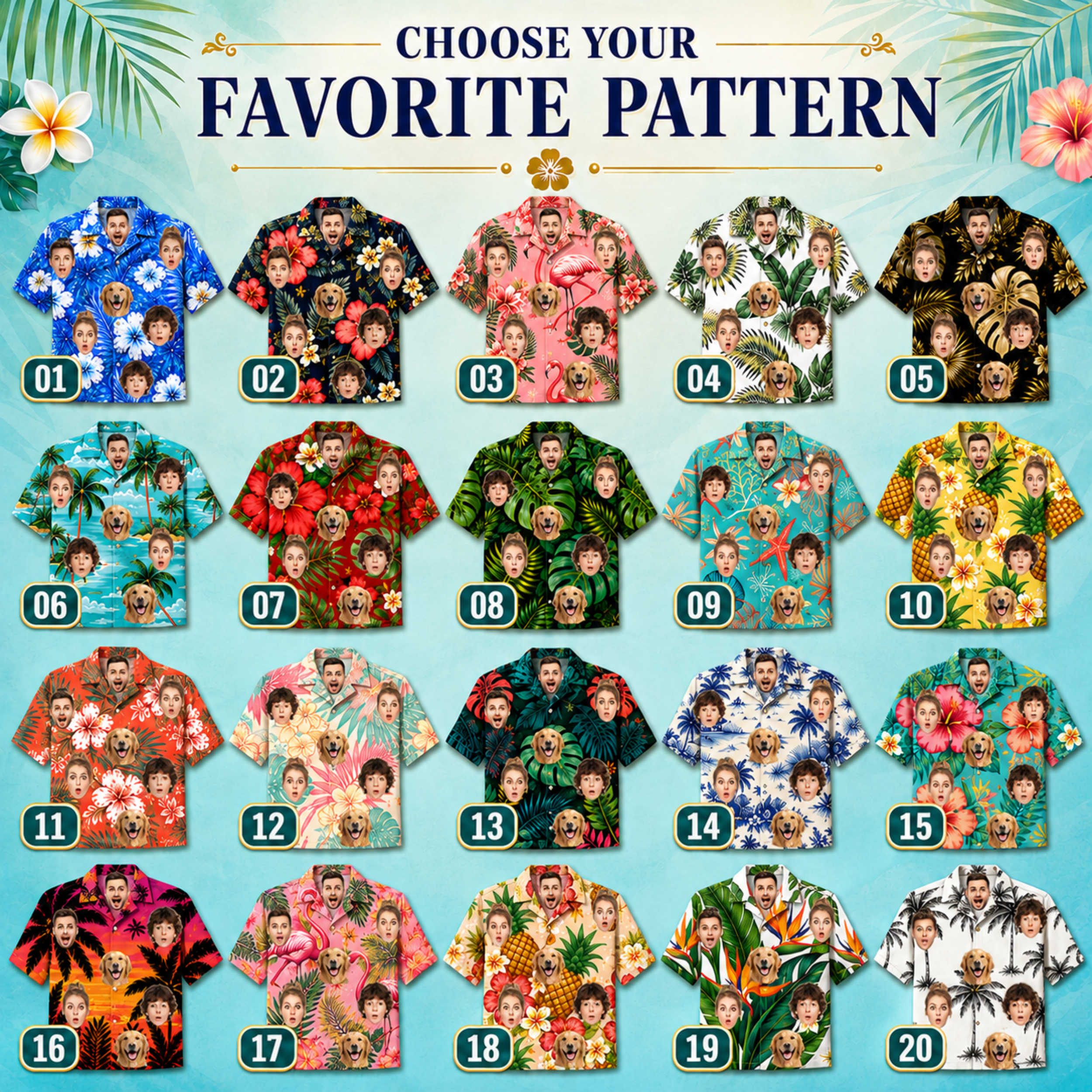Custom Face Hawaiian Shirt, Personalized Photo Aloha Shirt for Men Women Kids, Tropical Vacation Shirt, Dad Father’s Day Gift.