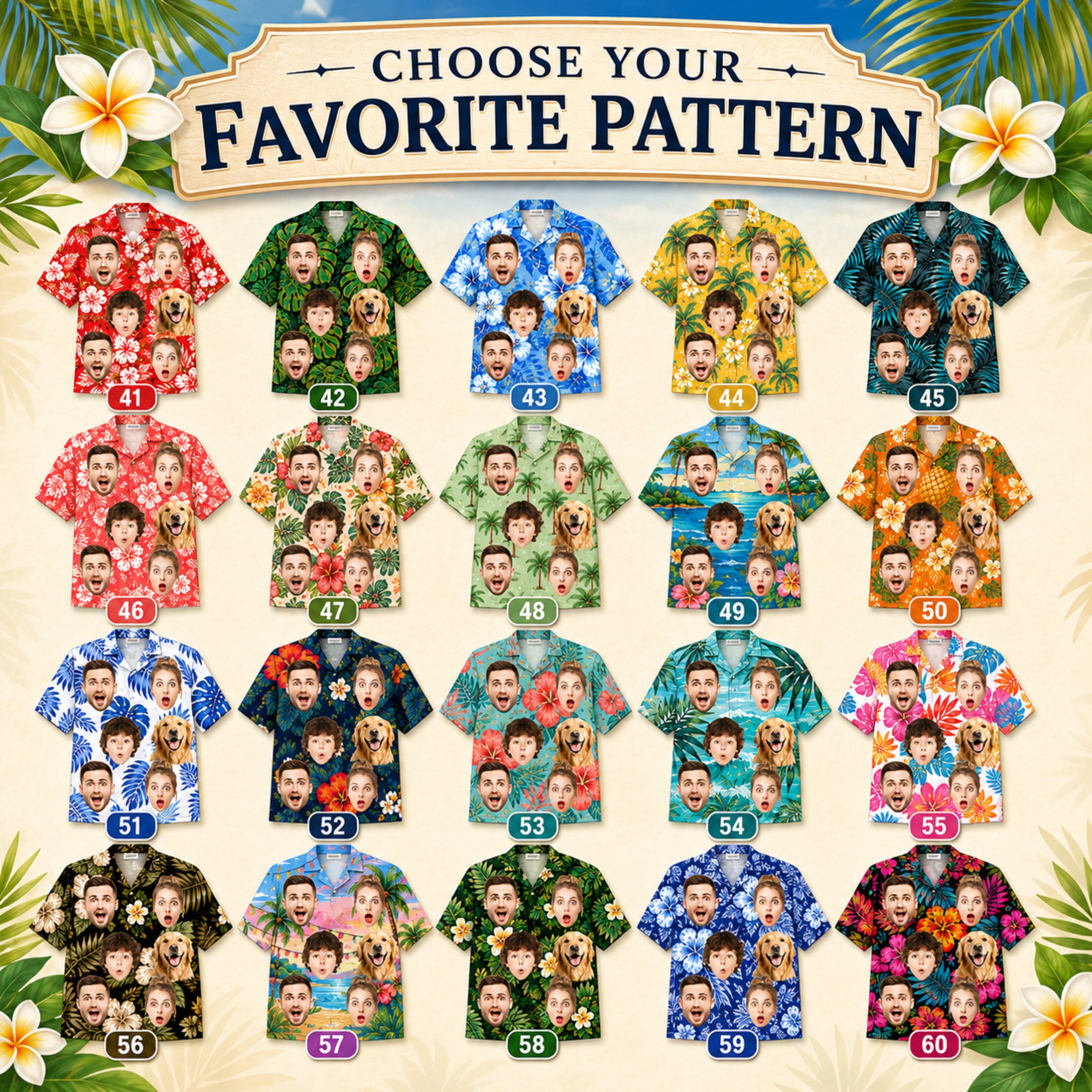 Custom Face Hawaiian Shirt, Personalized Photo Aloha Shirt for Men Women Kids, Tropical Vacation Shirt, Dad Father’s Day Gift.