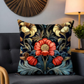 William Morris Inspired Floral Pillow Cover.