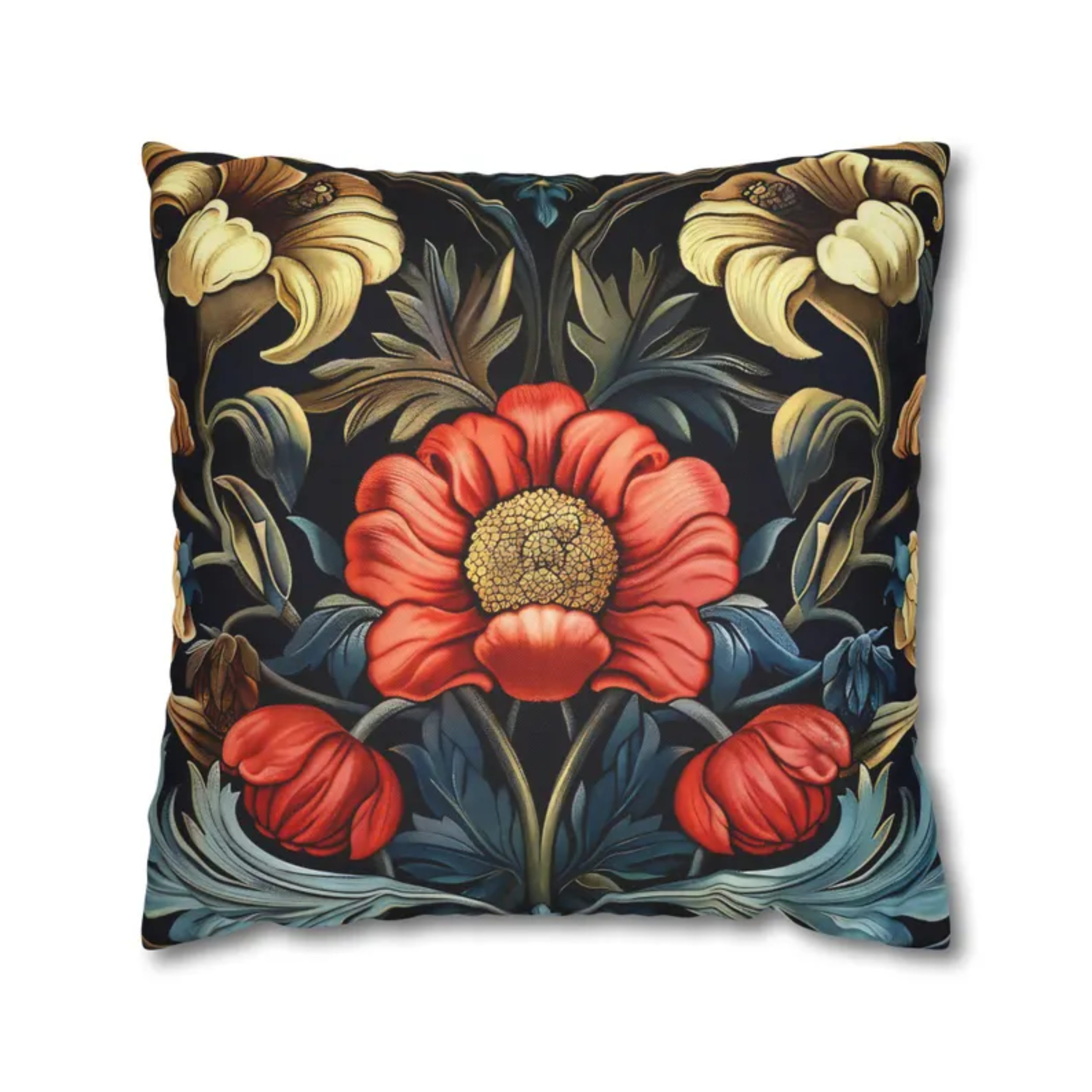 William Morris Inspired Floral Pillow Cover.