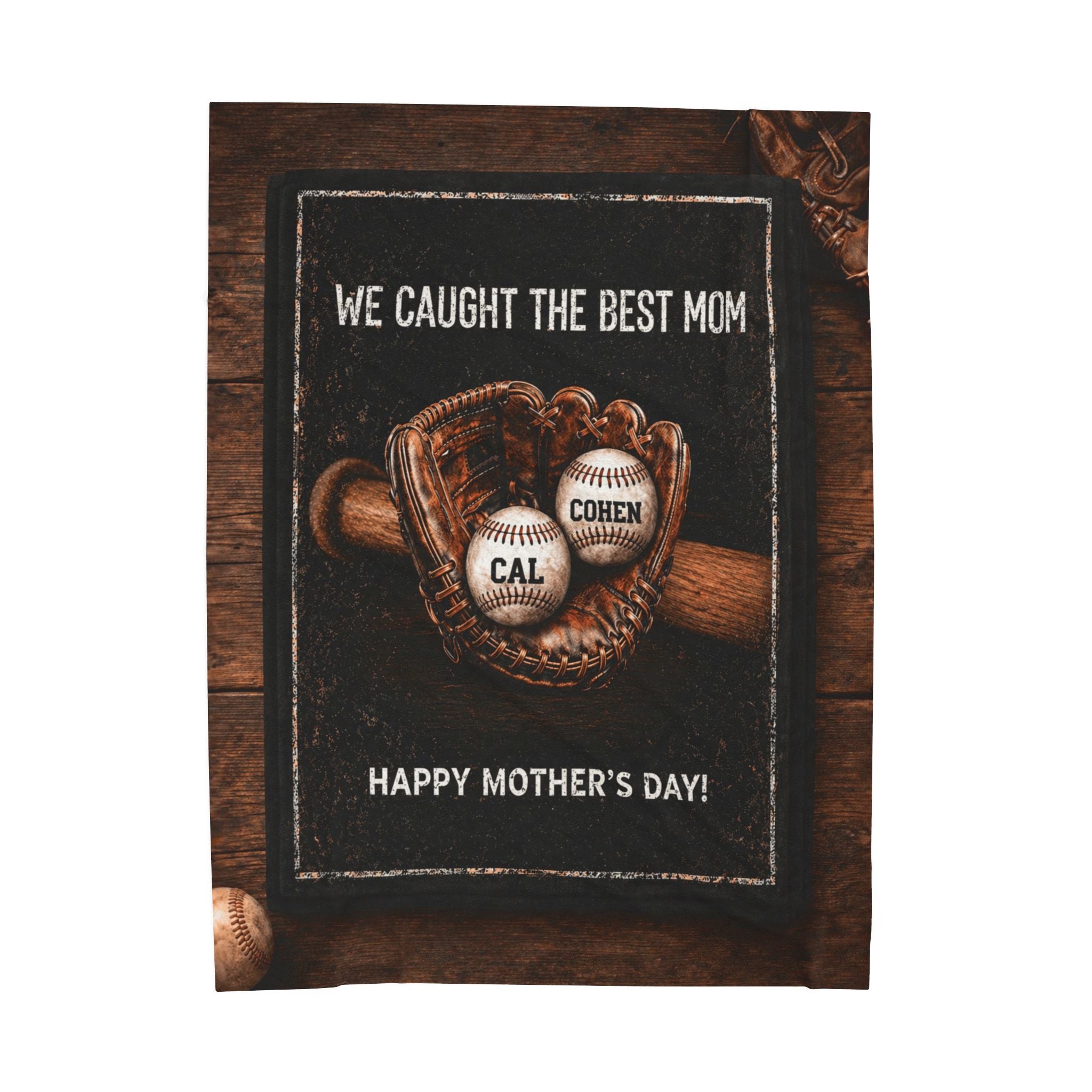 Personalized Baseball Mom Blanket, Custom Kids Names, Mother's Day Gift, Mama Gifts.