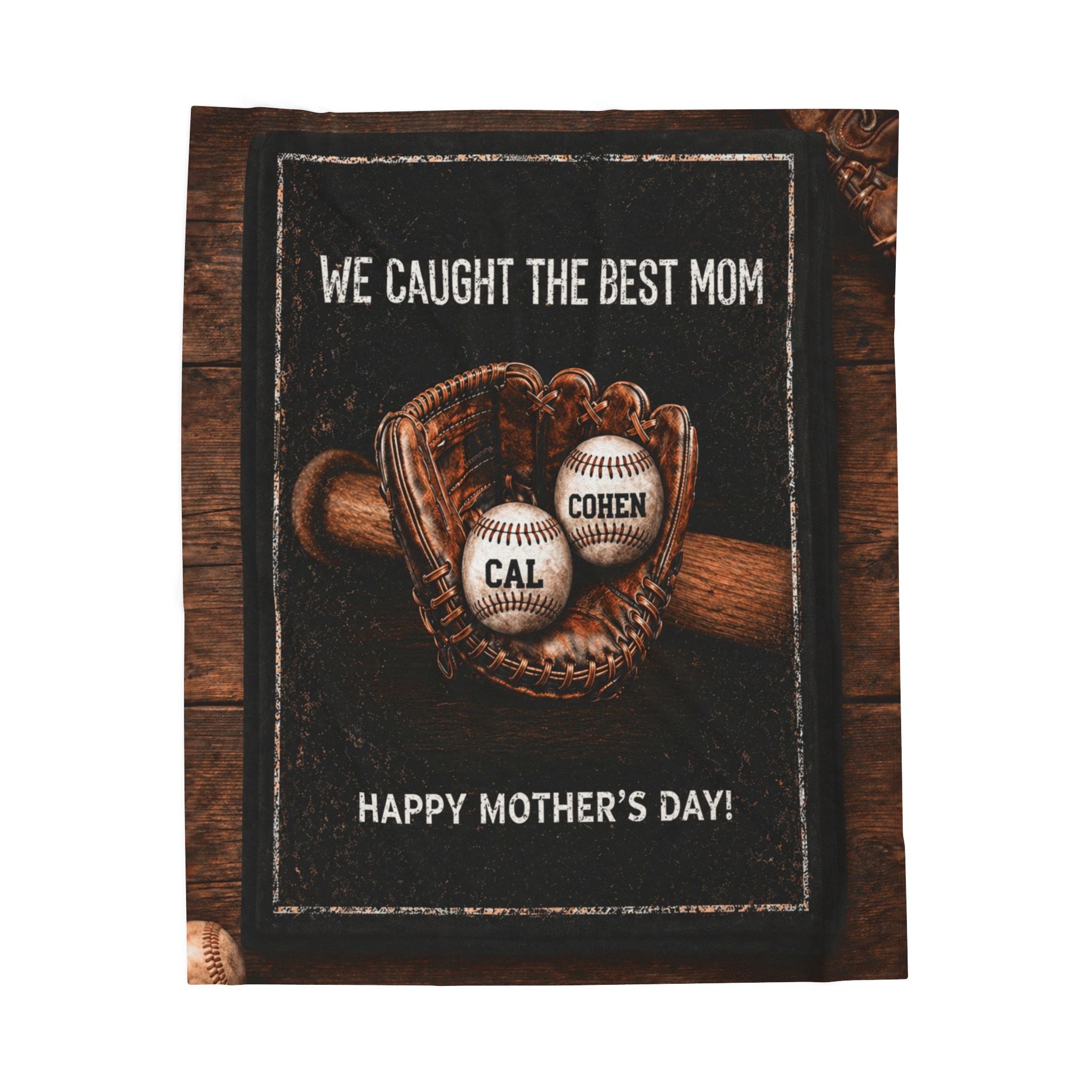 Personalized Baseball Mom Blanket, Custom Kids Names, Mother's Day Gift, Mama Gifts.
