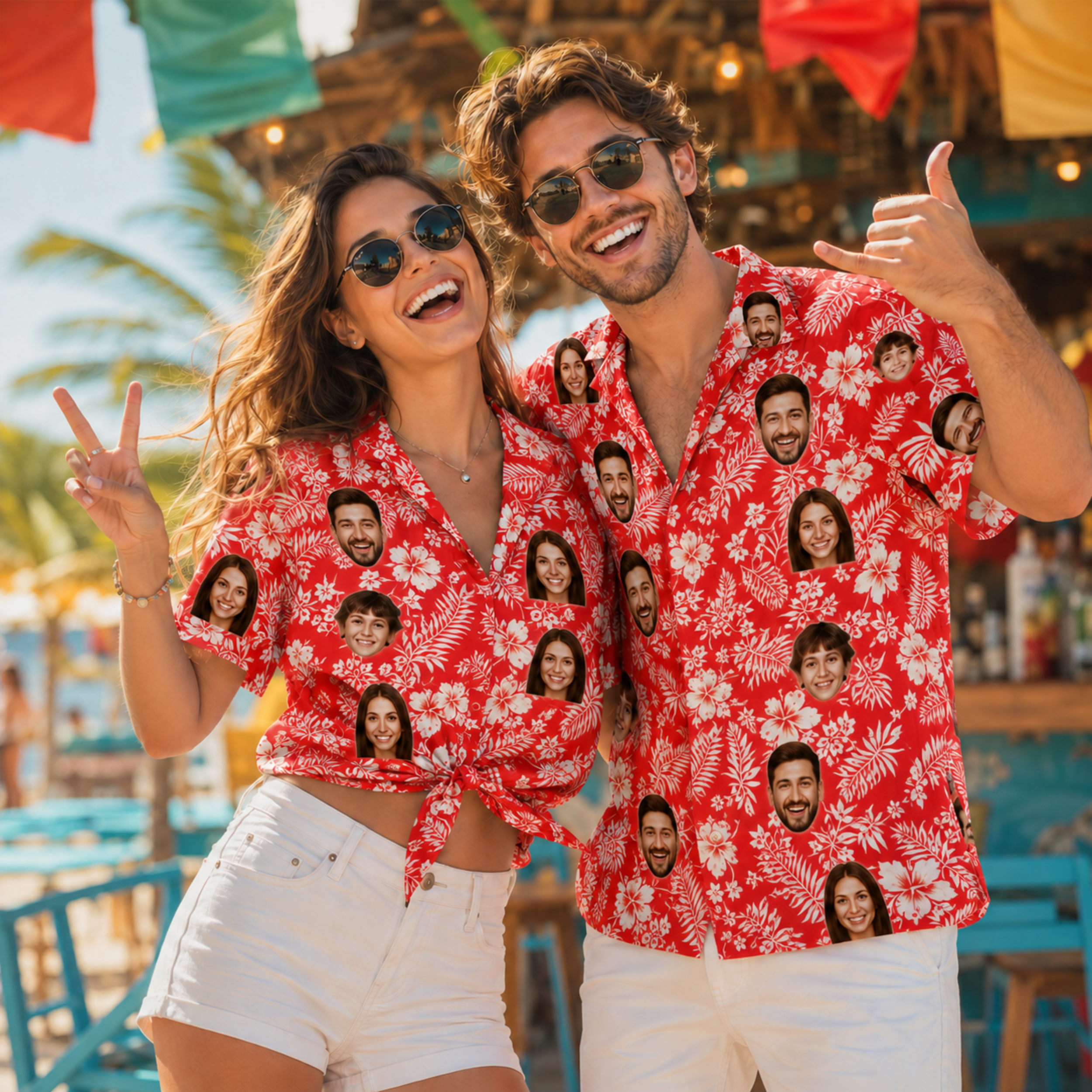 Custom Face Hawaiian Shirt, Personalized Photo Aloha Shirt for Men Women Kids, Tropical Vacation Shirt, Dad Father’s Day Gift.