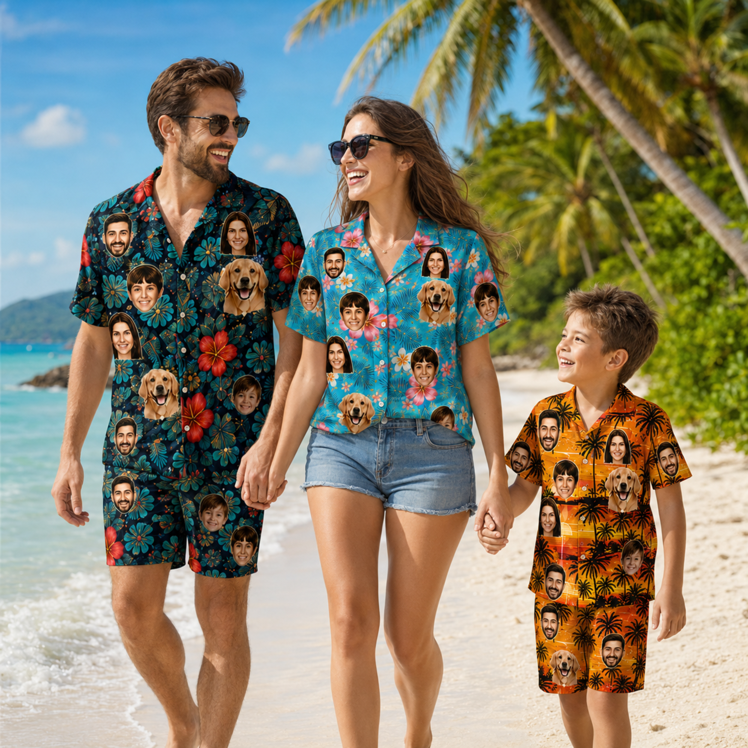 Custom Face Hawaiian Shirt, Personalized Photo Aloha Shirt for Men Women Kids, Tropical Vacation Shirt, Dad Father’s Day Gift. (Copy)