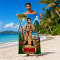 Personalized Muscle Beach Towel, Custom Face Name Funny Vacation Gift.