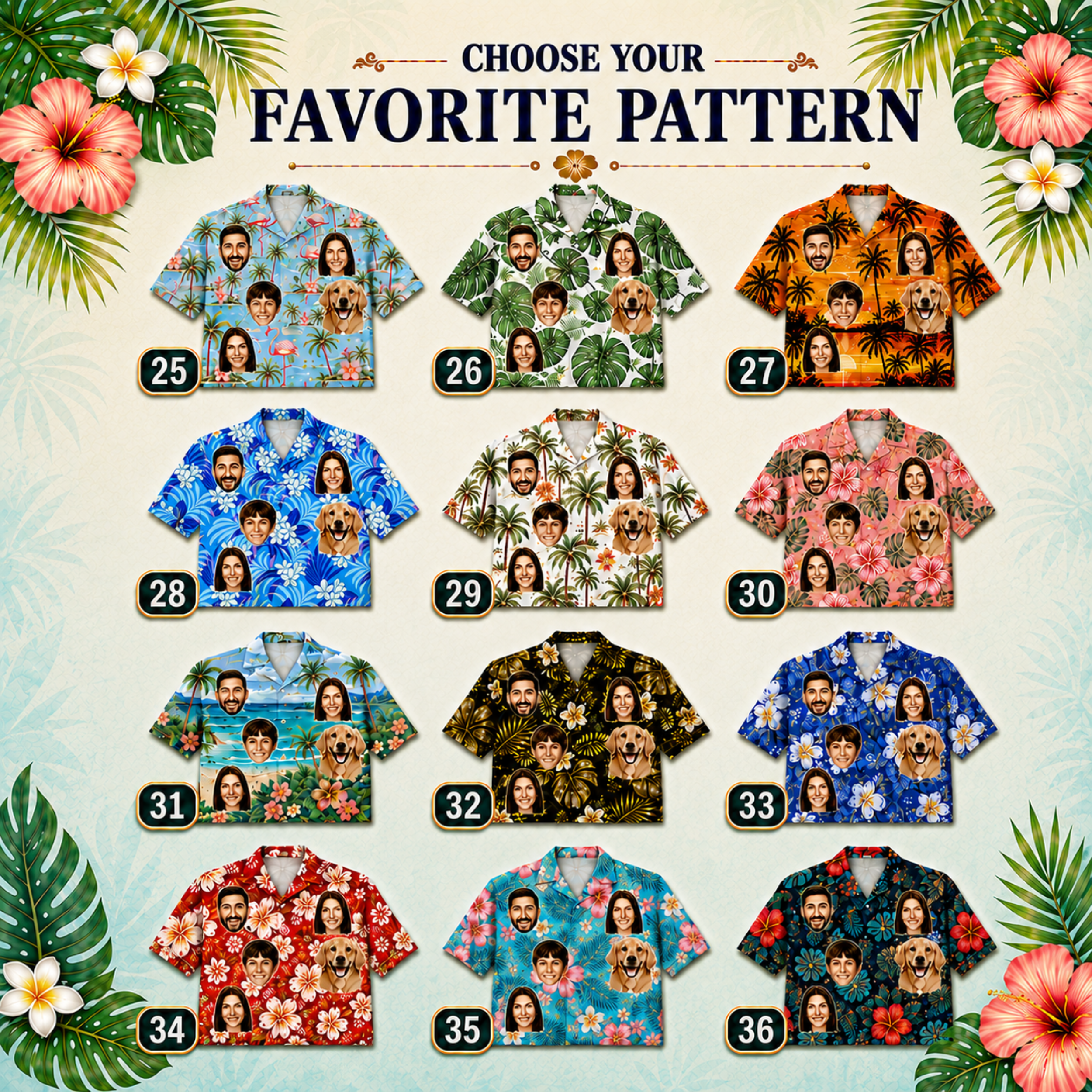 Custom Face Hawaiian Shirt, Personalized Photo Aloha Shirt for Men Women Kids, Tropical Vacation Shirt, Dad Father’s Day Gift. (Copy)