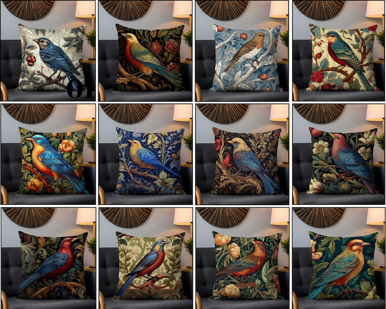 William Morris floral throw pillow cover