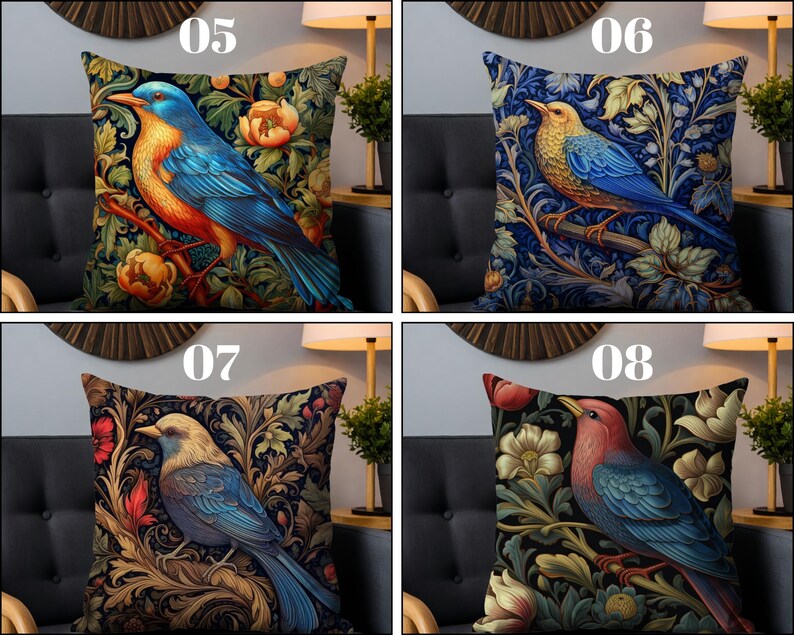 Art nouveau pillow on sofa