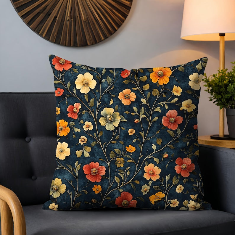 William Morris floral throw pillow
