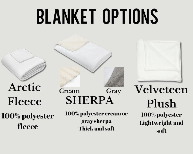 Personalized Dinosaur Blanket sizes