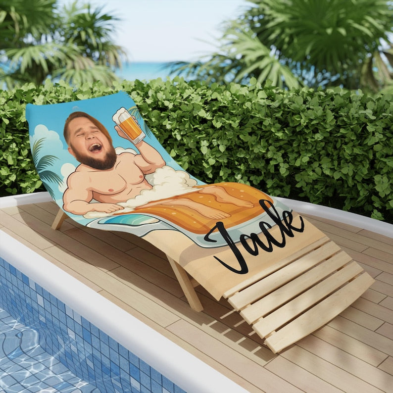 Personalized Beer Mug Beach Towel detail