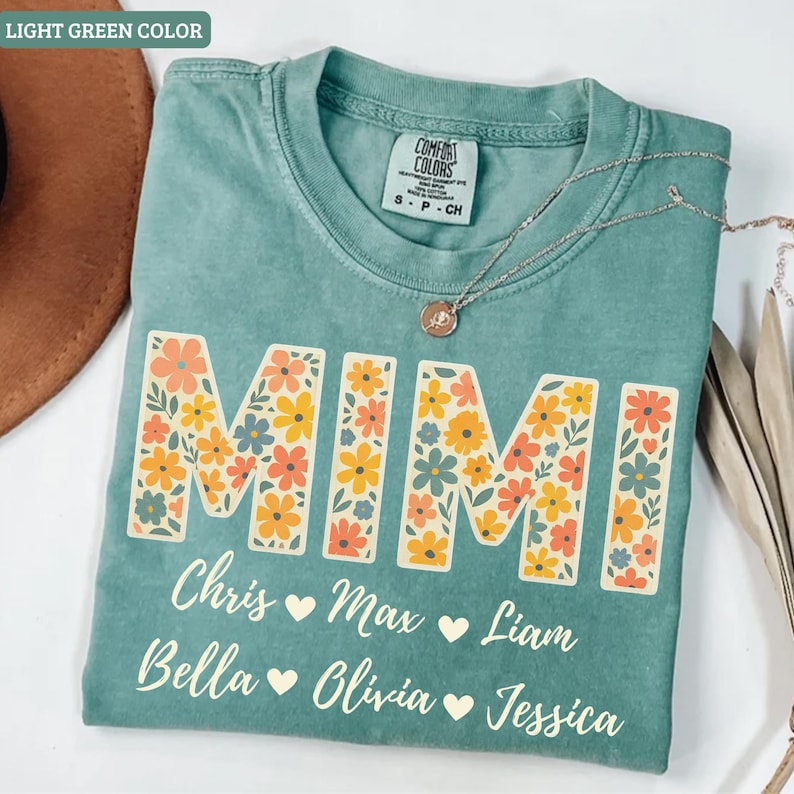 Mimi shirt floral lettering detail