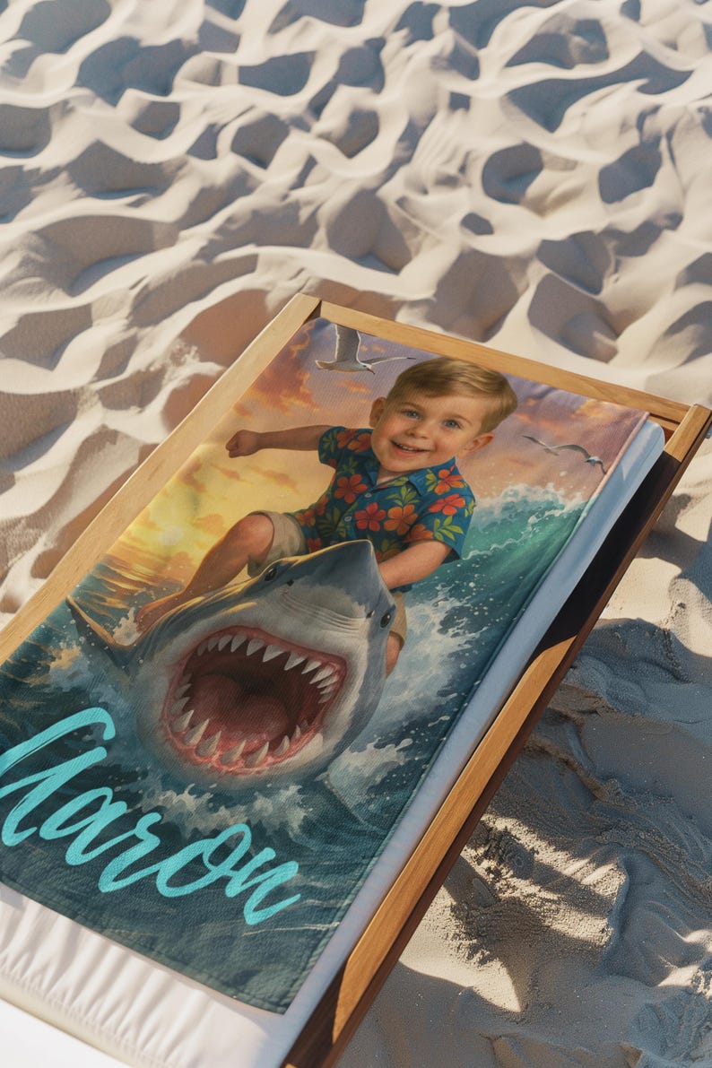 Personalized Shark Beach Towel sizes