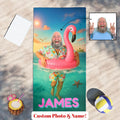 Personalized Flamingo Beach Towel