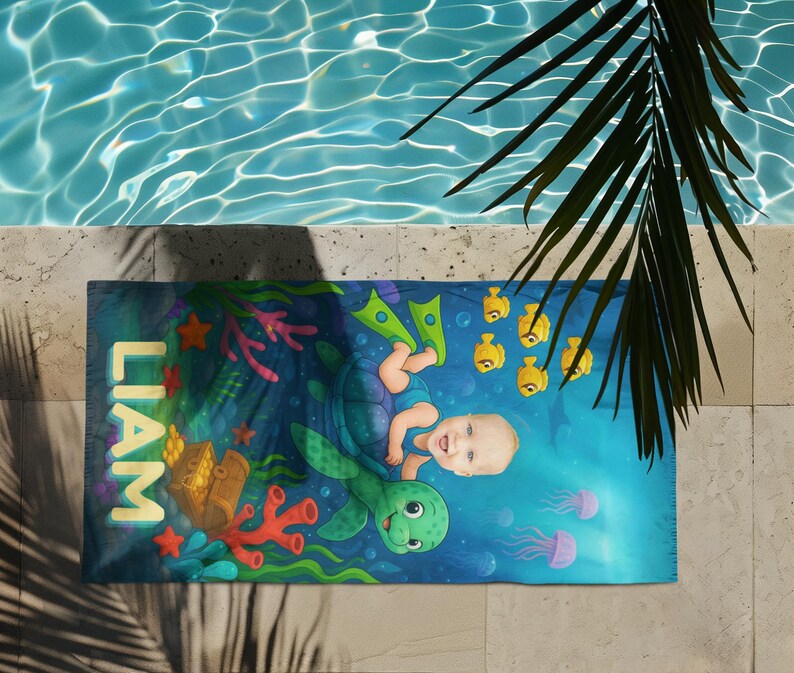Turtle towel on the beach