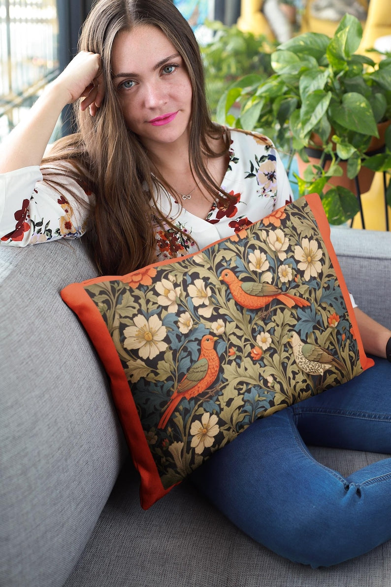 William Morris Lumbar Pillow close up