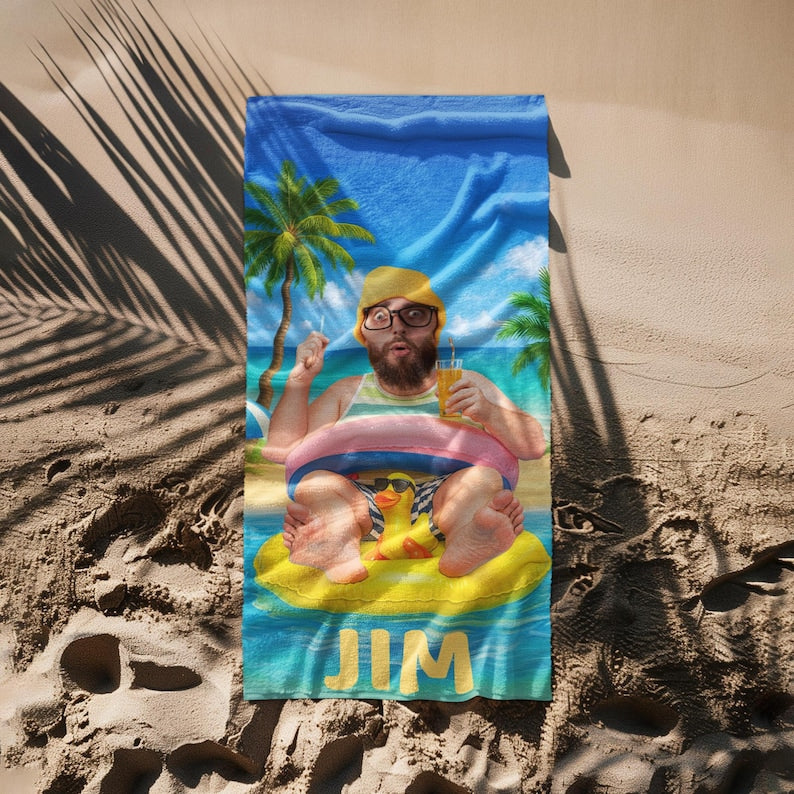 Personalized Funny Beach Towel fabric