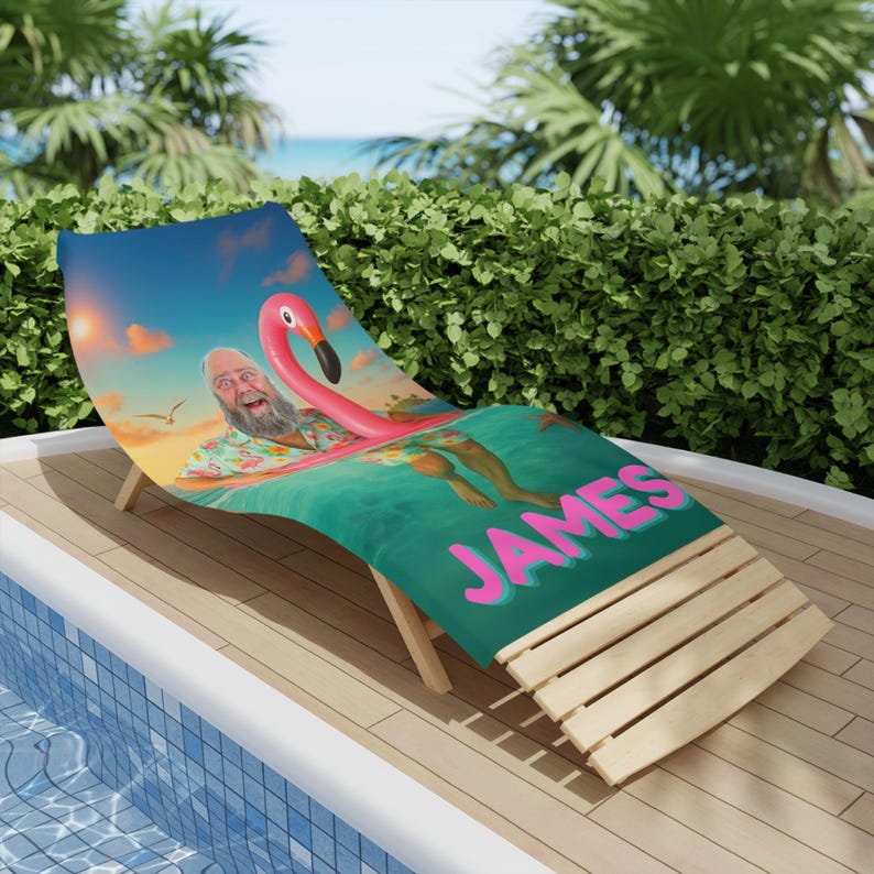 Personalized Flamingo Beach Towel sizes