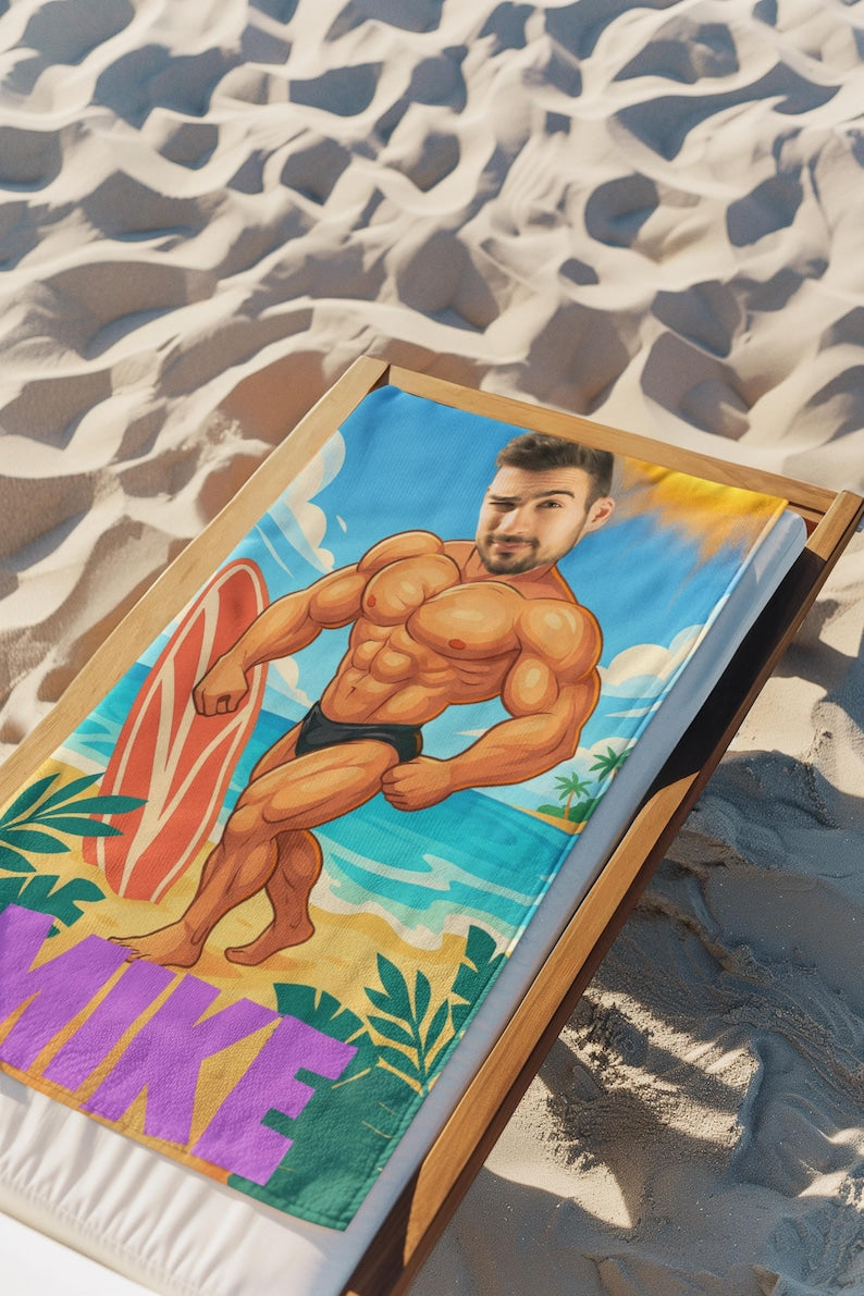 Muscle man towel size comparison