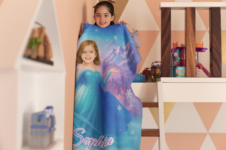 Personalized Ice Princess Blanket sizes