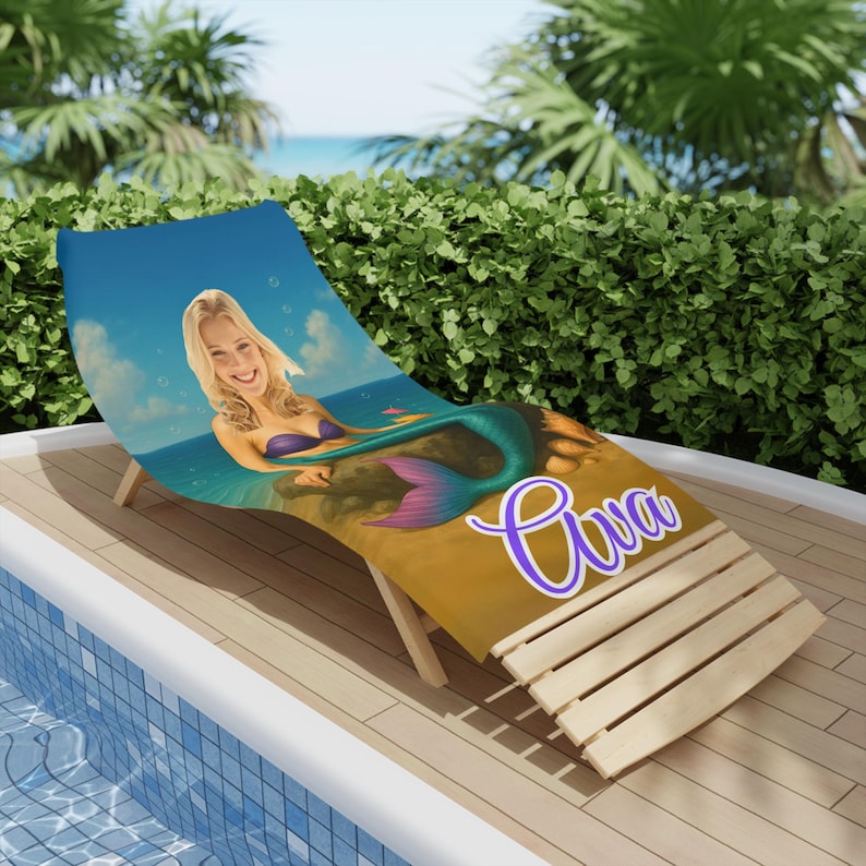 Mermaid beach towel folded