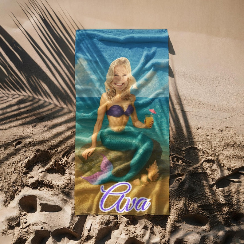 Mermaid towel size comparison