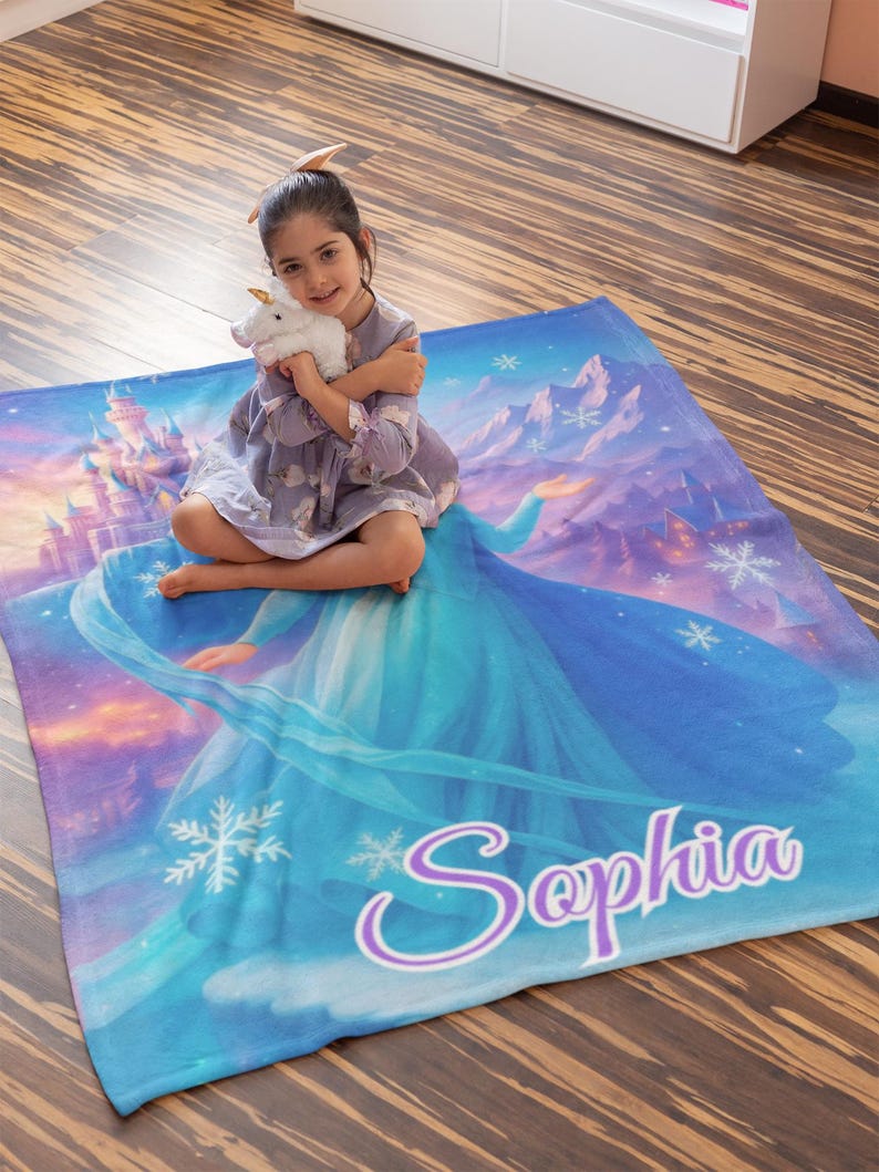Personalized Ice Princess Blanket close up