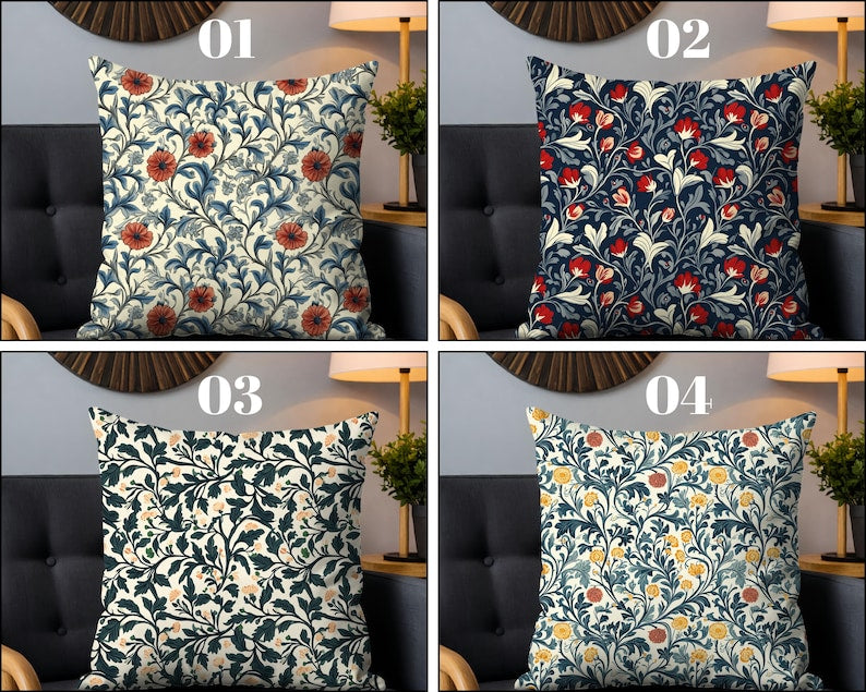 William Morris art throw pillow