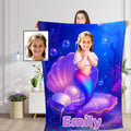 Personalized mermaid blanket with child's face