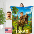 Personalized Dinosaur Blanket T-Rex
