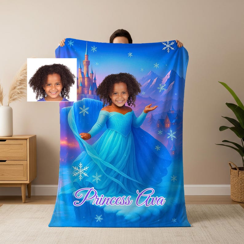 Personalized Ice Princess Blanket lifestyle