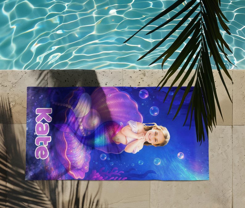 Mermaid towel size comparison