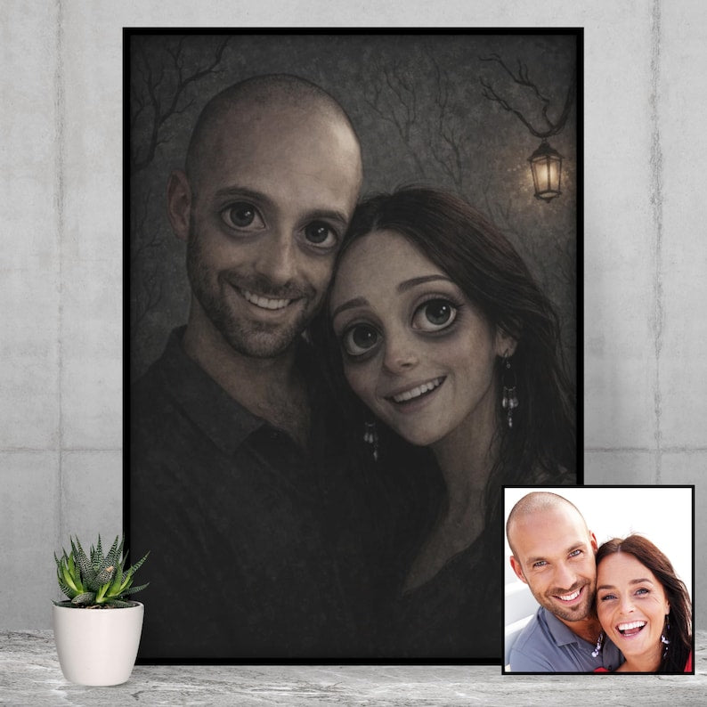 Custom gothic couple portrait poster