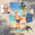 Personalized funny beach towel for grandpa