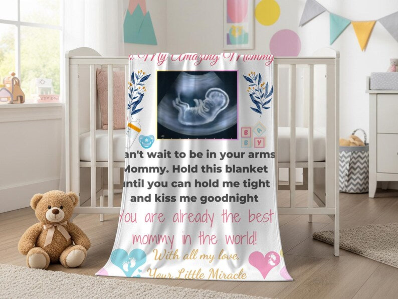 Personalized ultrasound blanket gift for mom