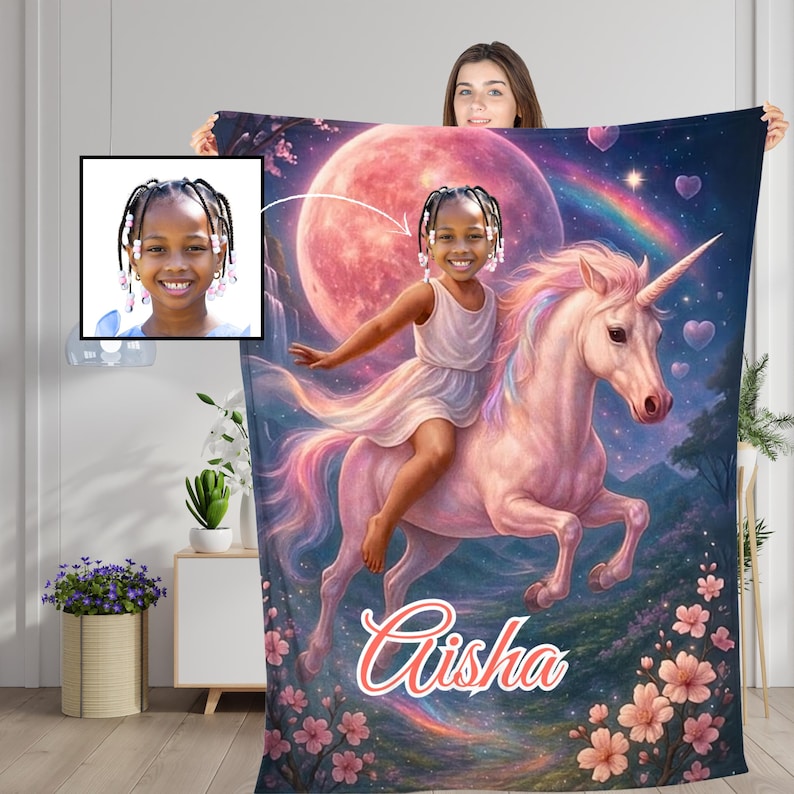Personalized Unicorn Princess Blanket lifestyle