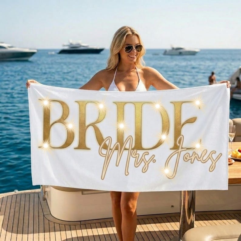 Bride towel folded