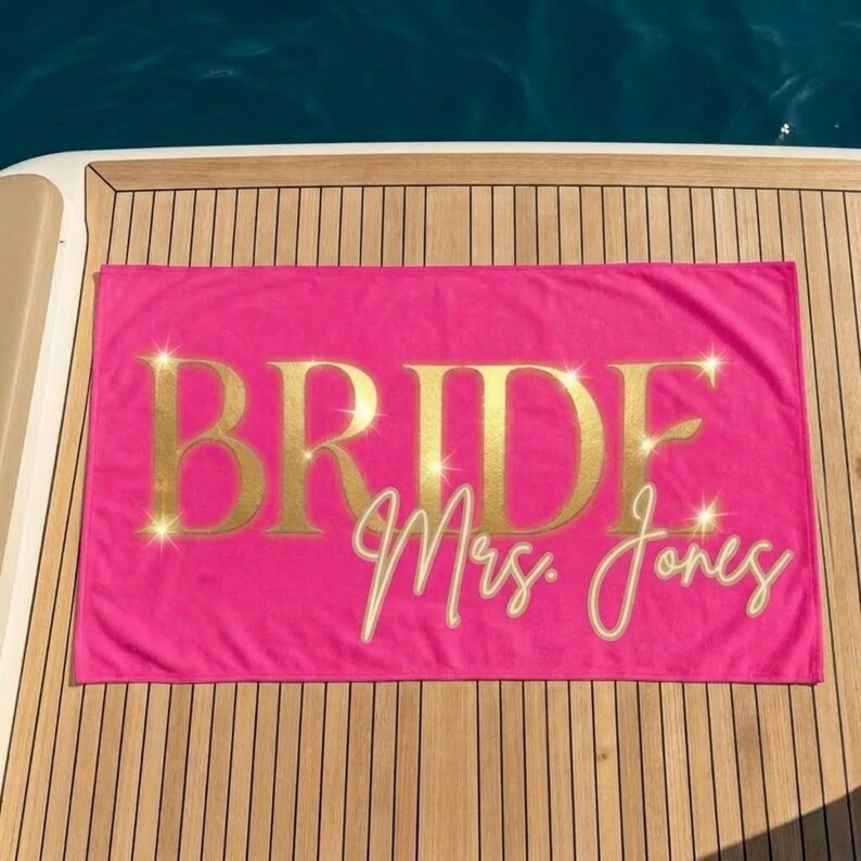 Bride towel fabric close-up
