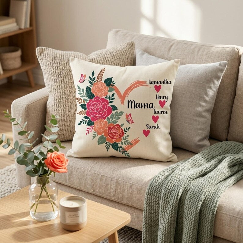Mama pillow pattern detail