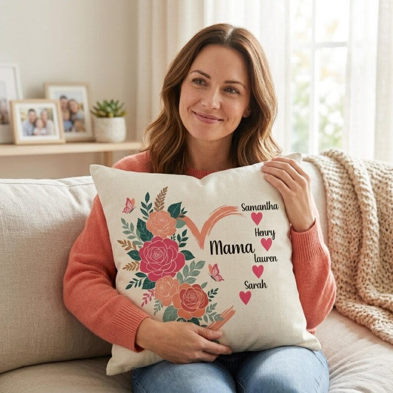 Mama pillow on sofa