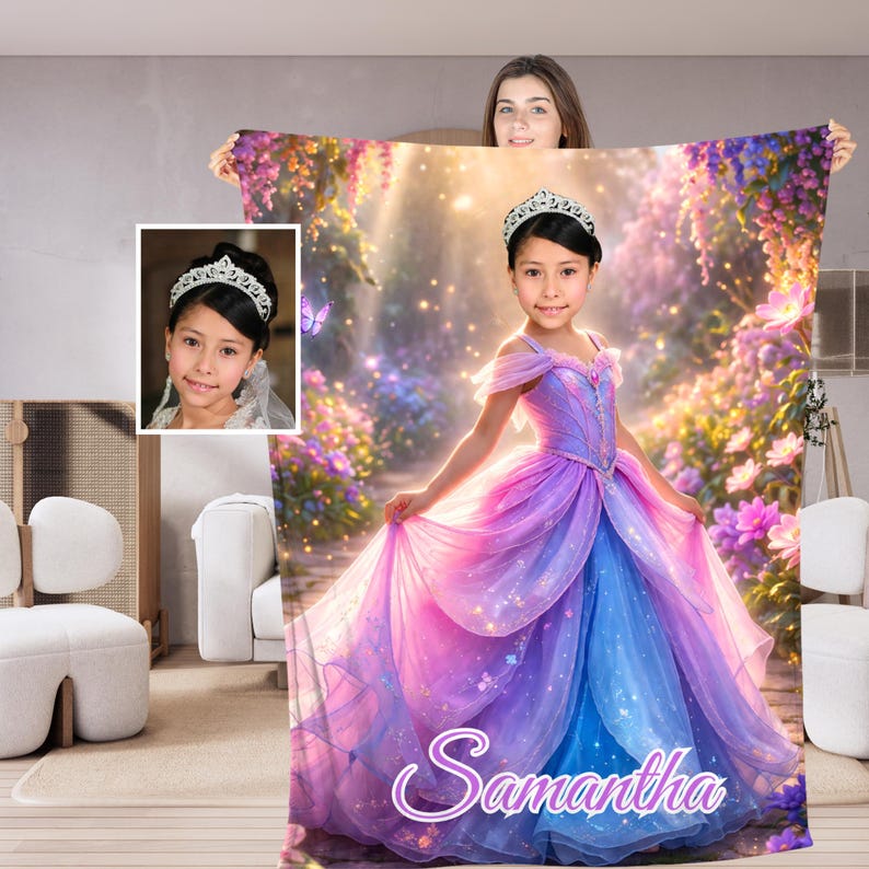 Personalized princess blanket with child's face