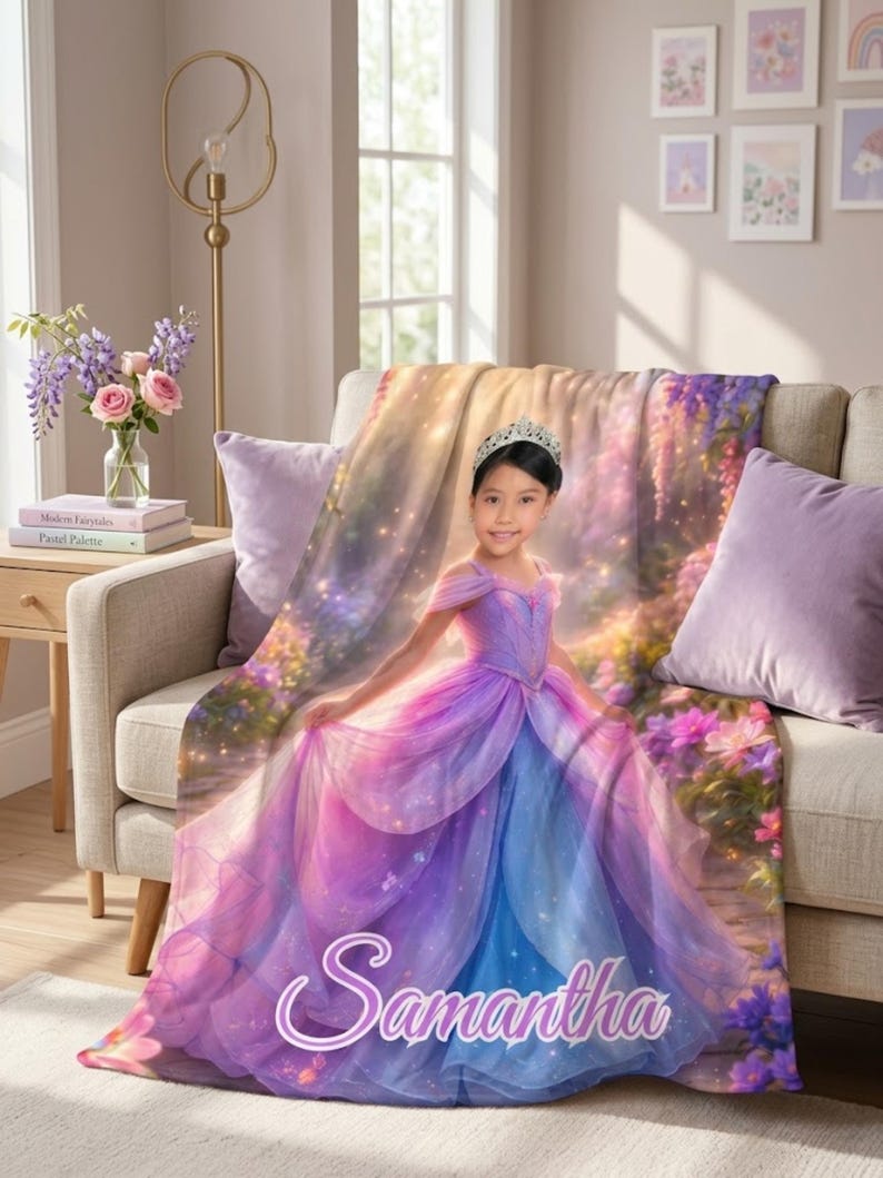 Princess blanket folded showing design