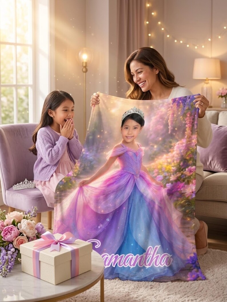 Princess blanket fabric close-up