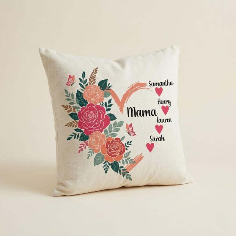 Mama pillow back design