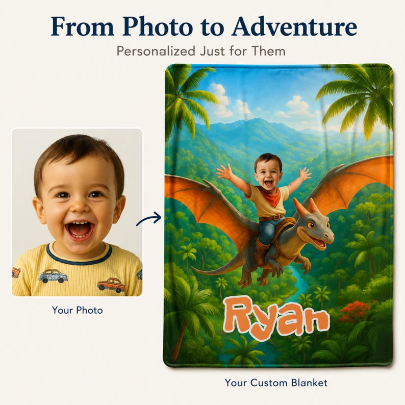 Personalized Dinosaur Blanket lifestyle