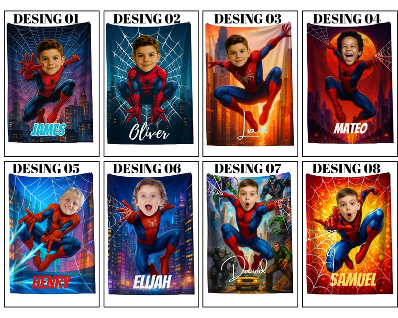 Personalized Spider Hero Blanket detail