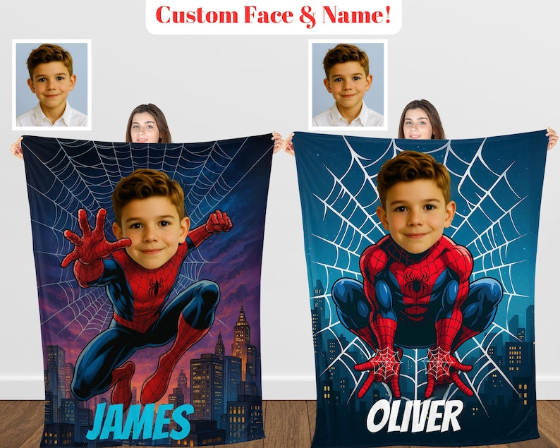 Personalized Spider Hero Blanket fabric