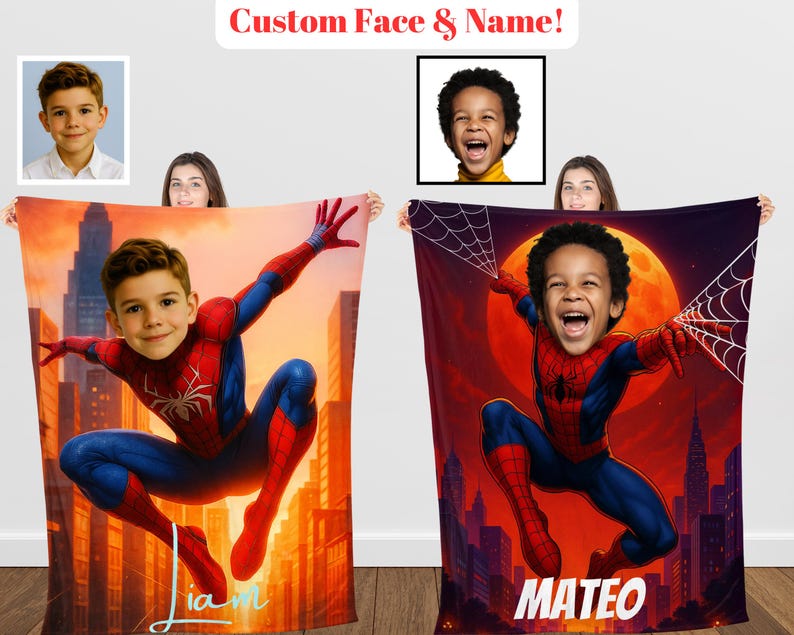 Personalized Spider Hero Blanket sizes