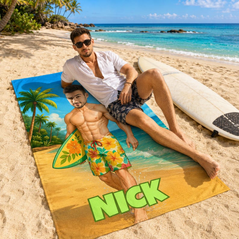 Surfer towel lifestyle photo